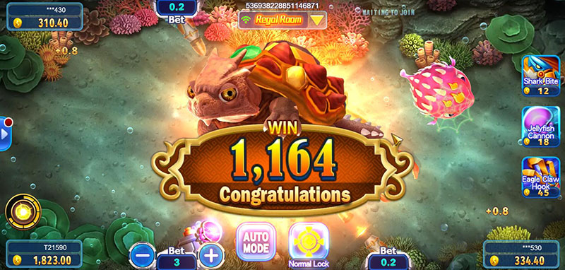 JILI All-Star Fishing - Jewel Turtle Slot Machine Bonus Total Win