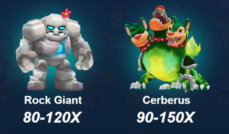 JILI Boom Legend Paytable - Rock Giant and Cerberus