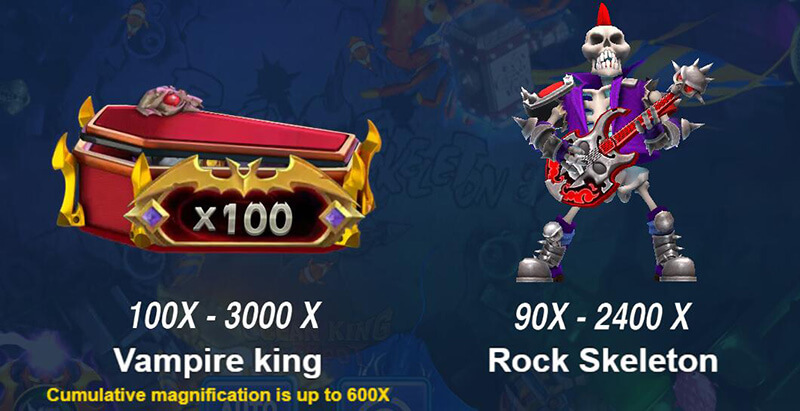 JILI Ocean King Jackpot Paytable - Rock Skeleton & Vampire King