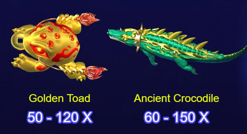 JILI Royal Fishing Paytable - Immortal Boss - Golden Toad & Ancient Crocodile