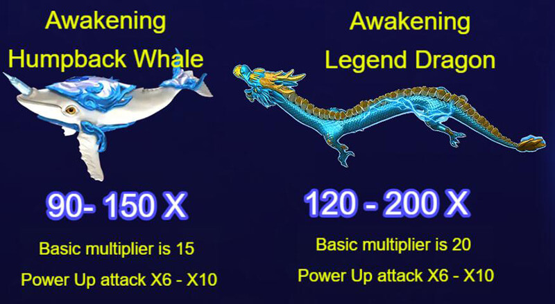 JILI Royal Fishing Paytable - Awaken Boss – Awakening Humpback Whale, Awakening Legend Dragon