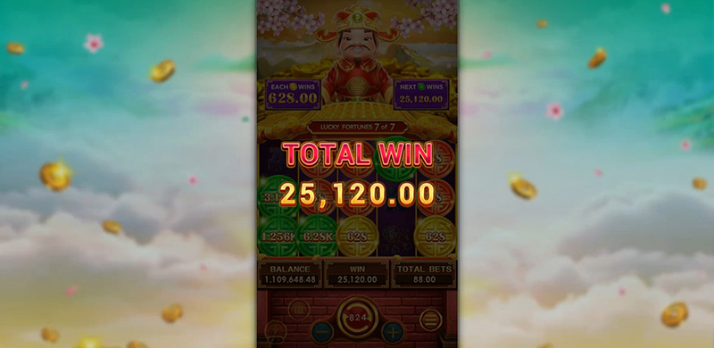 FC Lucky Fortunes Slot - Total Win Of Lucky Fortunes Feature