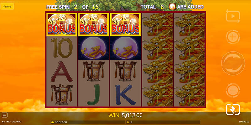 JDB Lucky Dragons Slot - Retriggered 3 Free Spins Symbols