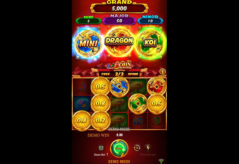 JILI 3 Coin Treasures TriLuck Slot - Tiger Lucky Coins Reveal Bonuses