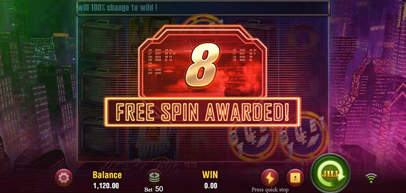 JILI Agent Ace Slot - 8 Free Spins Bonus