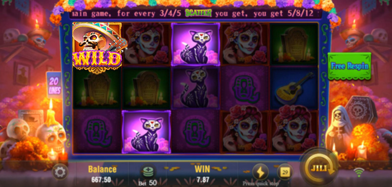 JILI Bone Fortune Slot - Wild Symbol