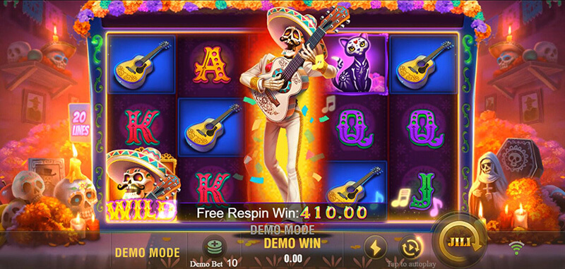 JILI Bone Fortune Slot - Wild Symbol Expand