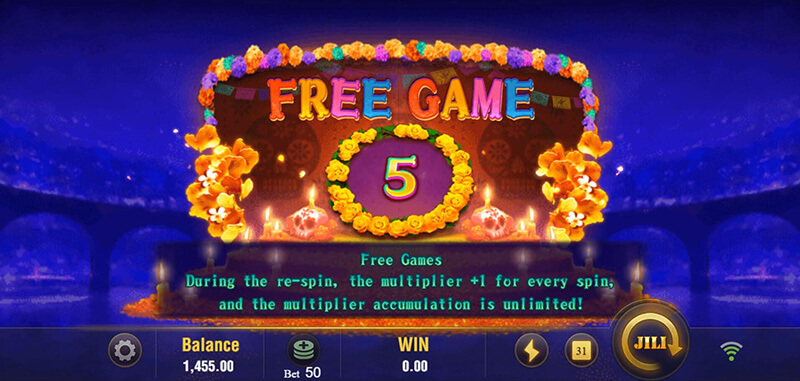 JILI Bone Fortune Slot - Free Spins Bonus Game