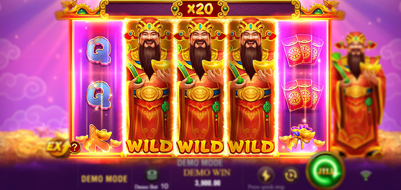 JILI Caishen Slot - Wild Symbol Wins Free Re-spin