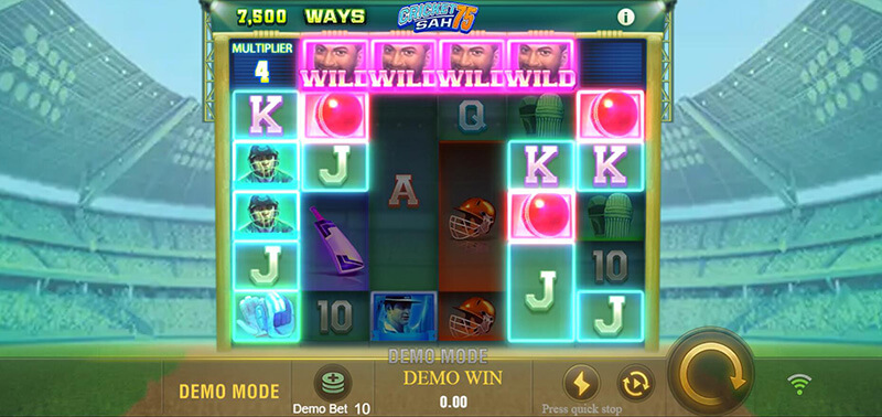 JILI Cricket Sah 75 Slot - Wild Symbols