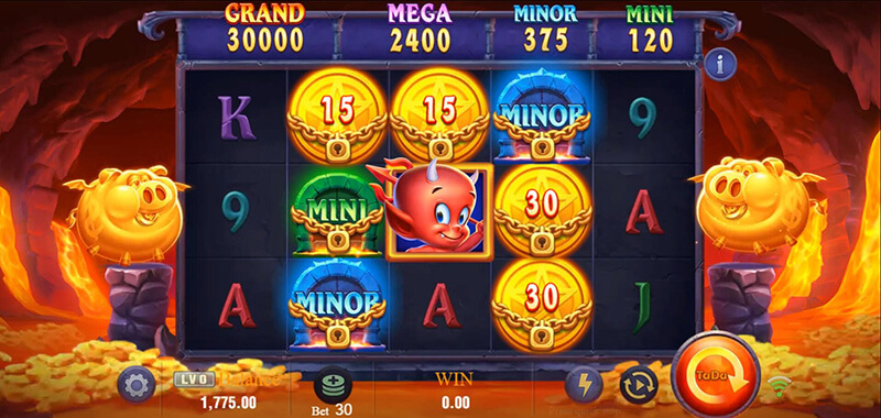 JILI Devil Fire 2 Slot - Little Devil Symbol Appear On The Middle Reel