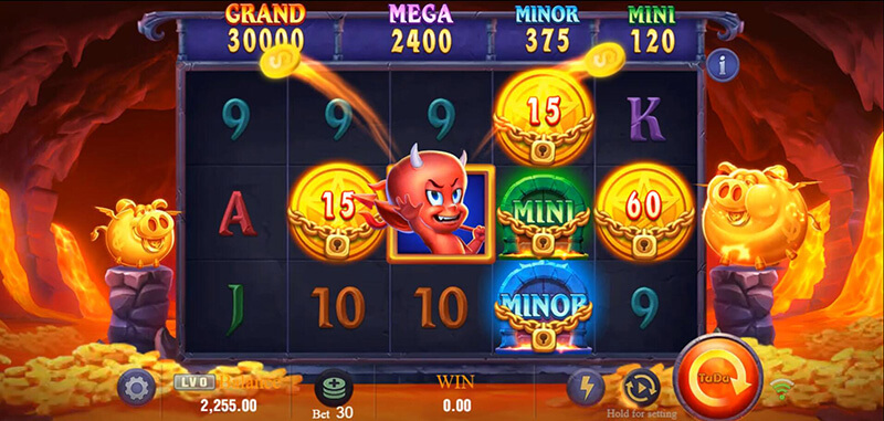 JILI Devil Fire 2 Slot - Devil Symbol Randomly Throw 1-2 Coins