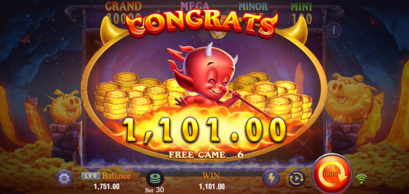 JILI Devil Fire 2 Slot - Free Spins Bonus Total Win