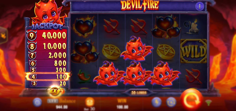 JILI Devil Fire Slot - 7 Jackpot Bonus