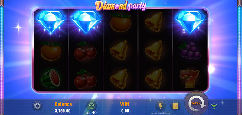 JILI Diamond Party Slot - 3 Diamond Reward x10