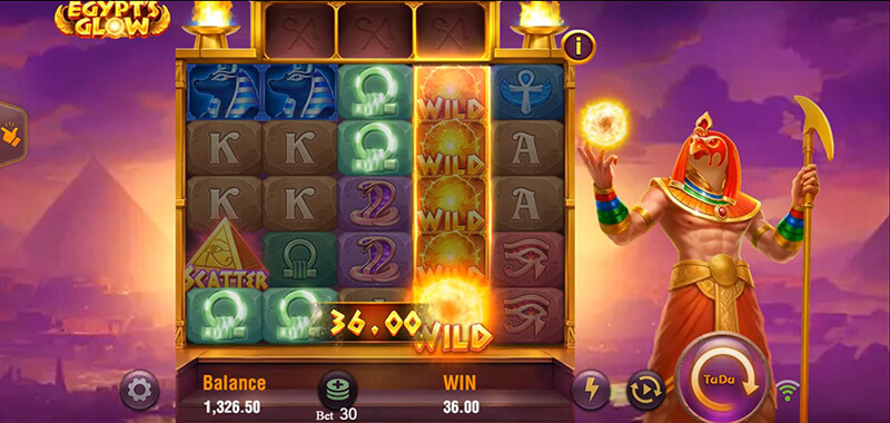 JILI Egypt's Glow Slot - Single Wild Symbols Winning Combination