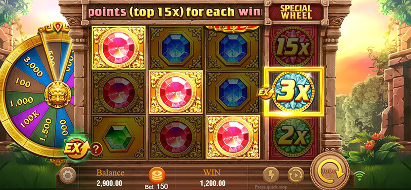 JILI Fortune Gems 2 Slot - Special Wheel & Multipliers