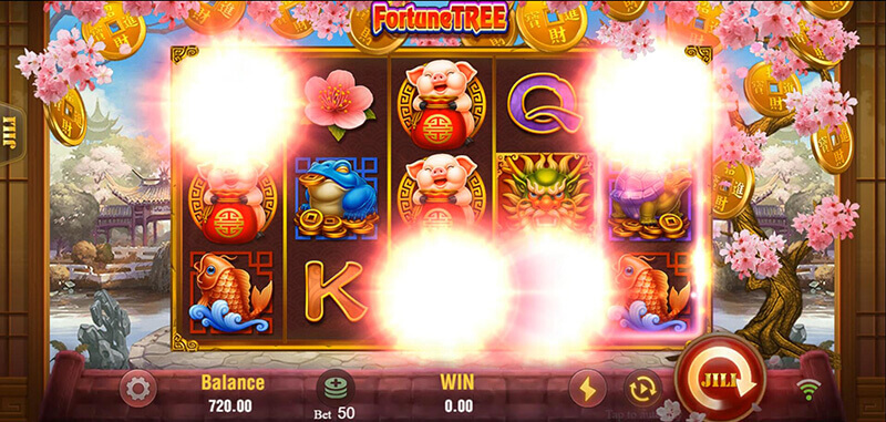 JILI Fortune Tree Slot - Fortune Tree Feature Golden Coins Randomly Fall