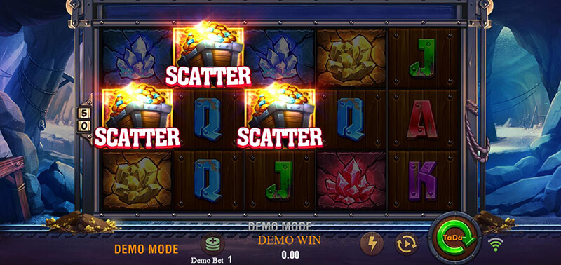 JILI Gold Rush Slot - 3 Scatter Symbols