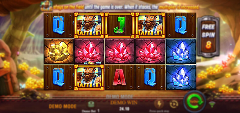 JILI Gold Rush Slot - Wild Symbols Marked Golden Frame