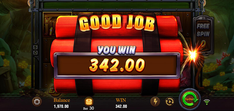 JILI Gold Rush Slot - Bonus Game Total Win