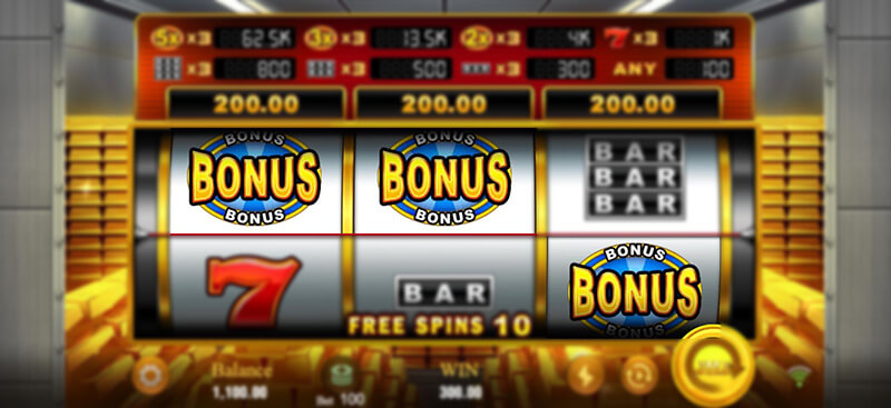 JILI Golden Bank Slot - Triggering 3 Bonus Symbols