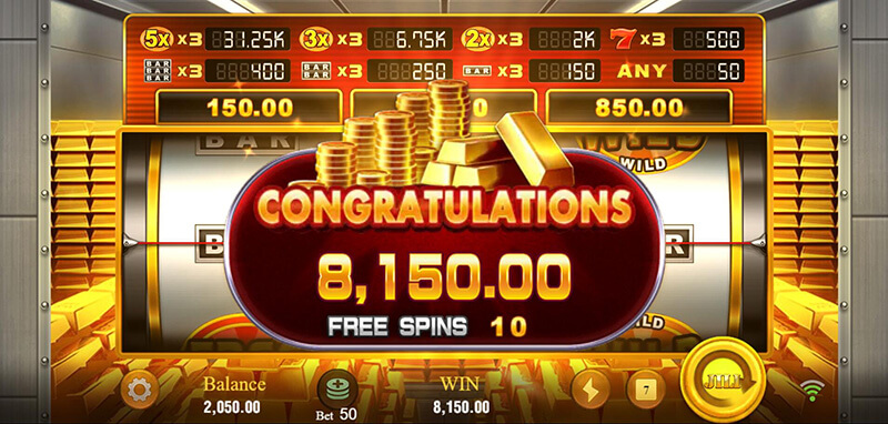 JILI Golden Bank Slot - Free Game Total Win