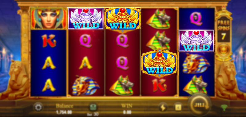 JILI Golden Queen Slot - Golden Scarabs on the 2nd to 4th Reels