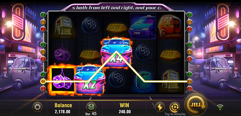 JILI Happy Taxi Slot - Wild Symbol Win Multipliers