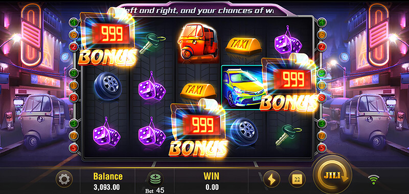 JILI Happy Taxi Slot - Triggered Free Spins Bonus