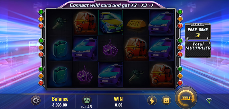 JILI Happy Taxi Slot - Free Spins Bonus 3 Respins