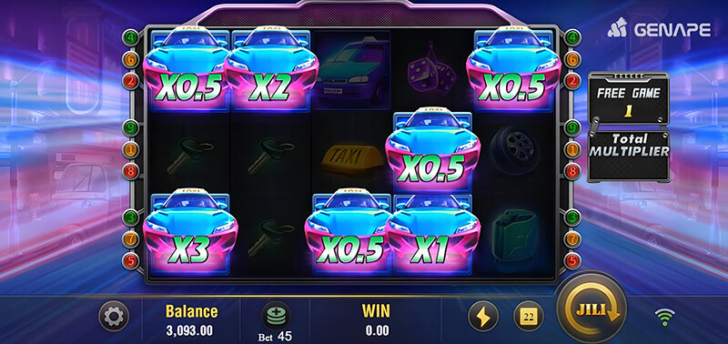 JILI Happy Taxi Slot - Wild Symbols Randomly Win Multipliers