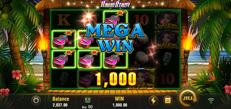 JILI Hawaii Beauty Slot - Mega Win