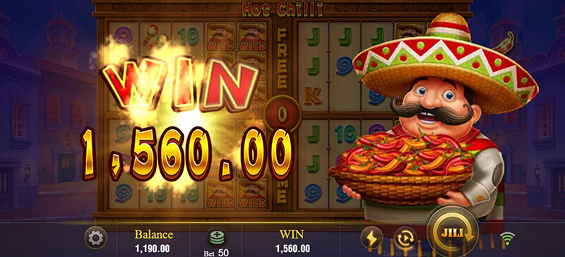 JILI Hot Chilli Slot - Free Spins Bonus Game Total Win