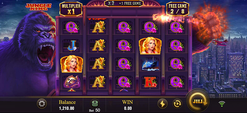 JILI Jungle King Slot - Free Spins Bonus King Kong Shoot Down The Plane