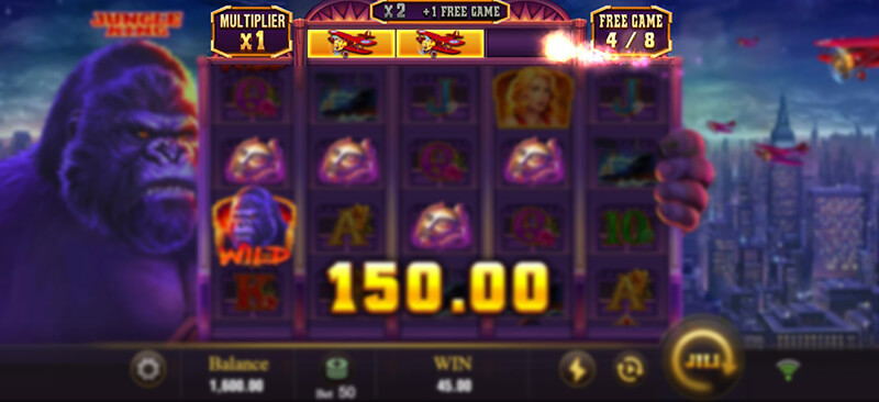 JILI Jungle King Slot - Free Spins Bonus Randomly Get 1 to 3 Airplane