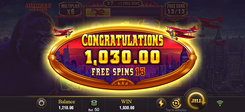 JILI Jungle King Slot - Free Spins Bonus Total Win