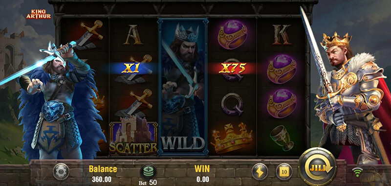 JILI King Arthur Slot - Blue VS Symbol Multiplier 75x