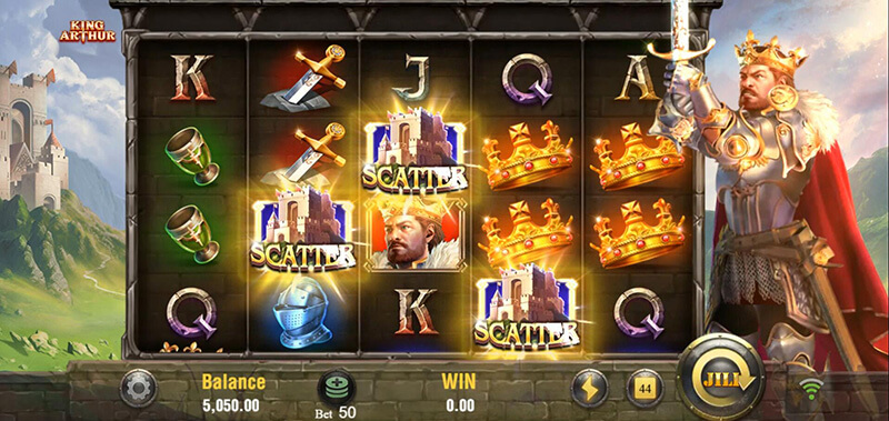 JILI King Arthur Slot - Triggered Free Spins Bonus