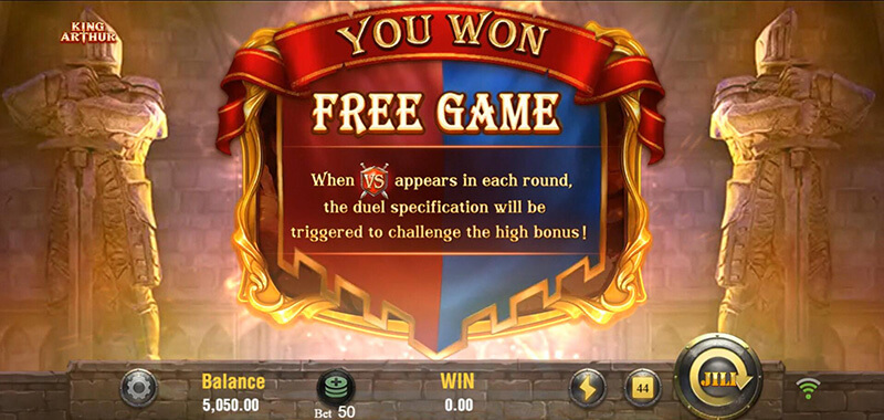 JILI King Arthur Slot - Entered Free Spins Bonus