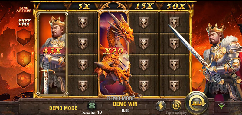 JILI King Arthur Slot - Dragon Reel Multiplier x20