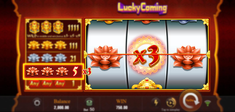 JILI Lucky Coming Slot - Wild Symbol Turns Into x3 Multiplier