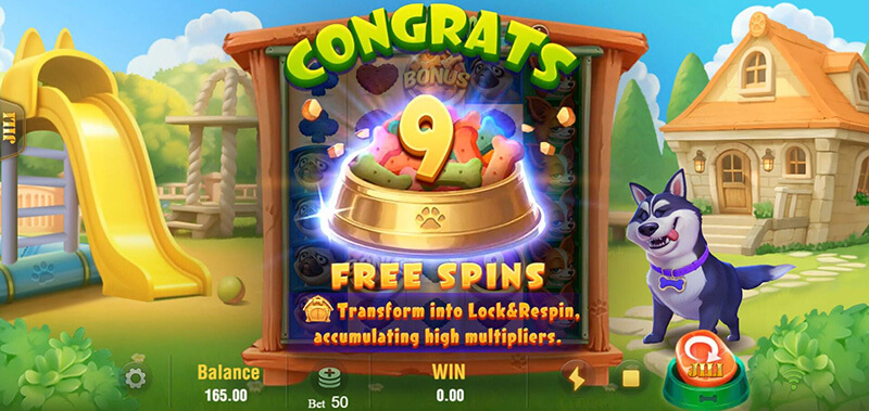 JILI Lucky Doggy Slot - 9 Free Spins