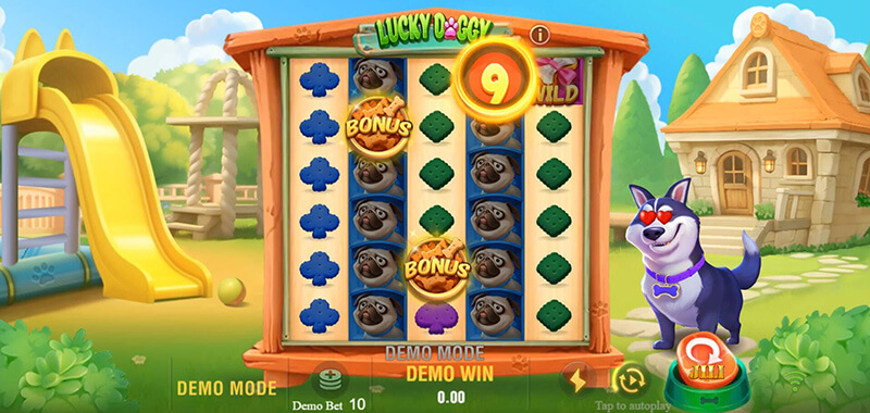 JILI Lucky Doggy Slot - Red Dog Bowl 7 to 9 Free Spins