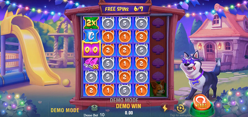 JILI Lucky Doggy Slot - S Cutting Symbols Randomly Spin Out 0 to 9