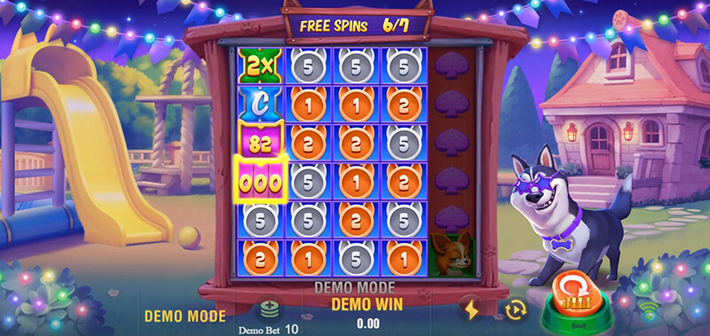 JILI Lucky Doggy Slot - SS Cutting Symbols Randomly Spin Out 0 to 9