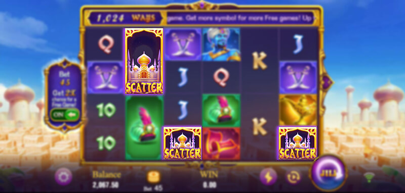 JILI Magic Lamp Slot - 3 Scatter Symbols