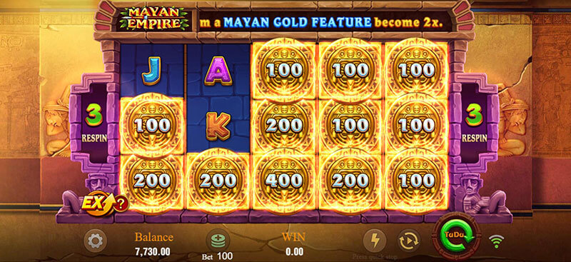 JILI Mayan Empire Slot - Mayan Gold Feature Mystery Symbol Rewards