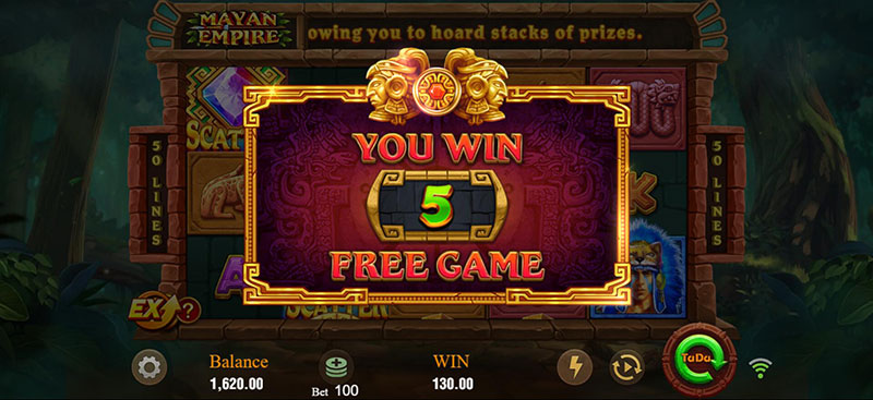 JILI Mayan Empire Slot - Win 5 Free Spins Bonus