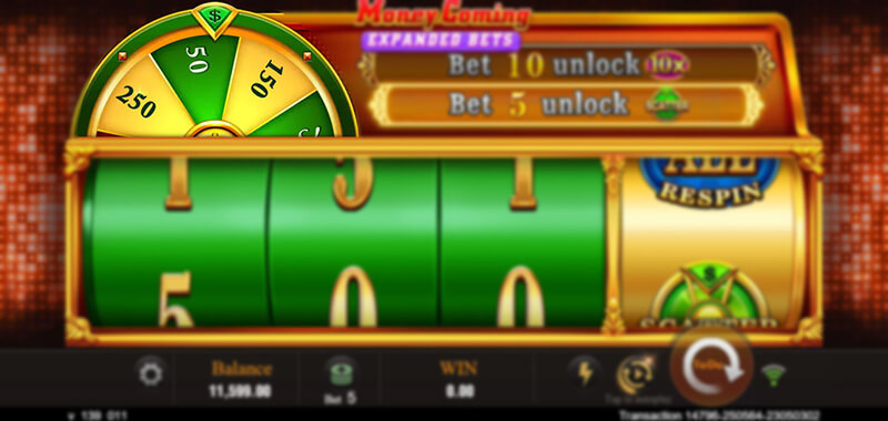 JILI Money Coming 2 Expand Bets - Lucky Spin Wheel Green Scatter